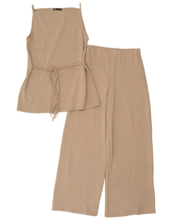Zara Γυναικείο Σετ 2 τεμαχίων UK 8 Small W28 L28 Beige Polyester