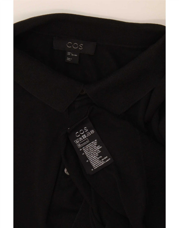 Ανδρικό πουλόβερ Cos Polo Neck Jumper Μεγάλο Μαύρο Μεταξωτό