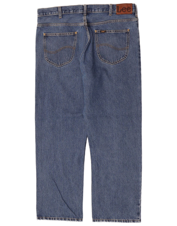 Lee Mens Brooklyn Straight Jeans W38 L30 Blue Cotton