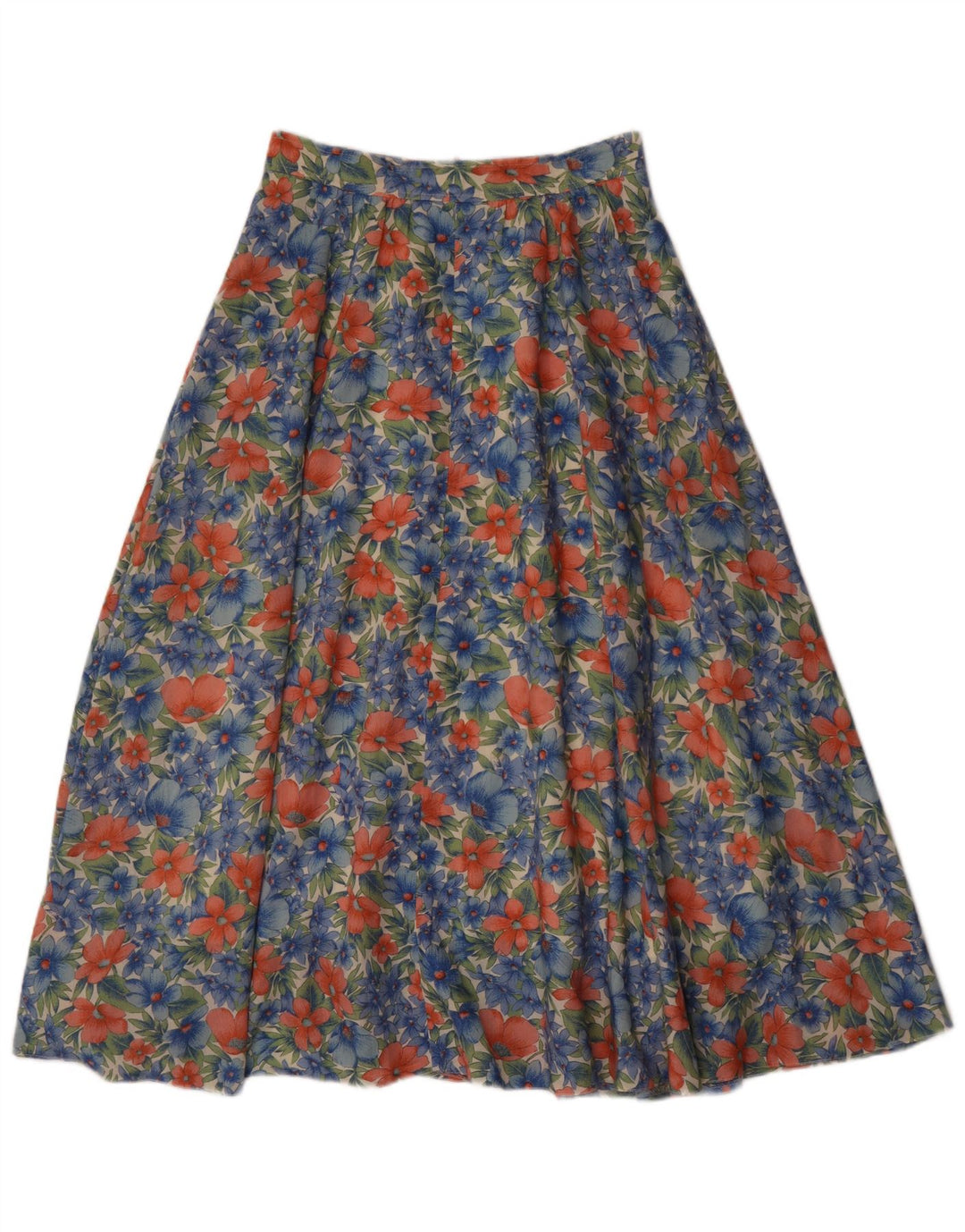 Vintage γυναικεία φούστα EU 40 Medium W28 Blue Floral Polyester