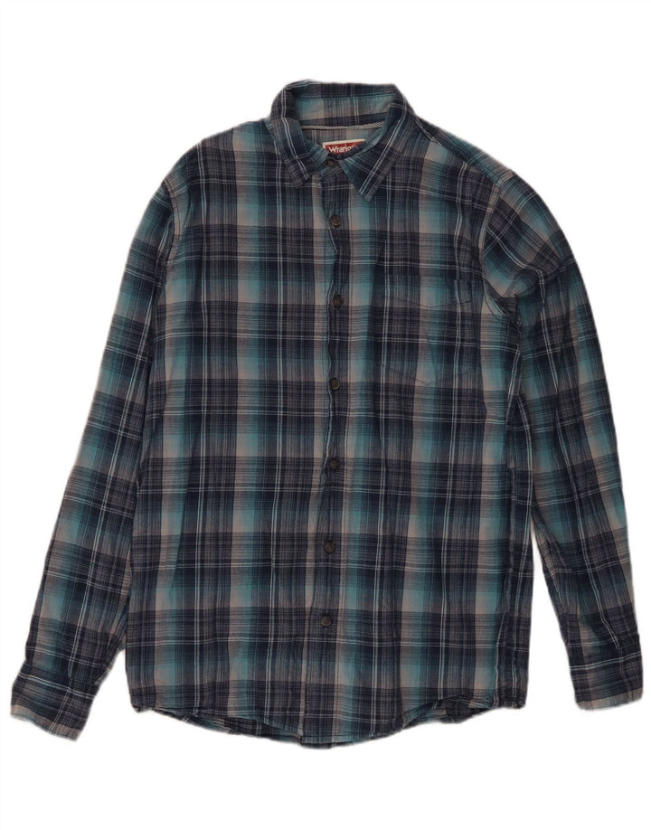 Ανδρικό φανελένιο πουκάμισο Wrangler Small Blue Check Cotton