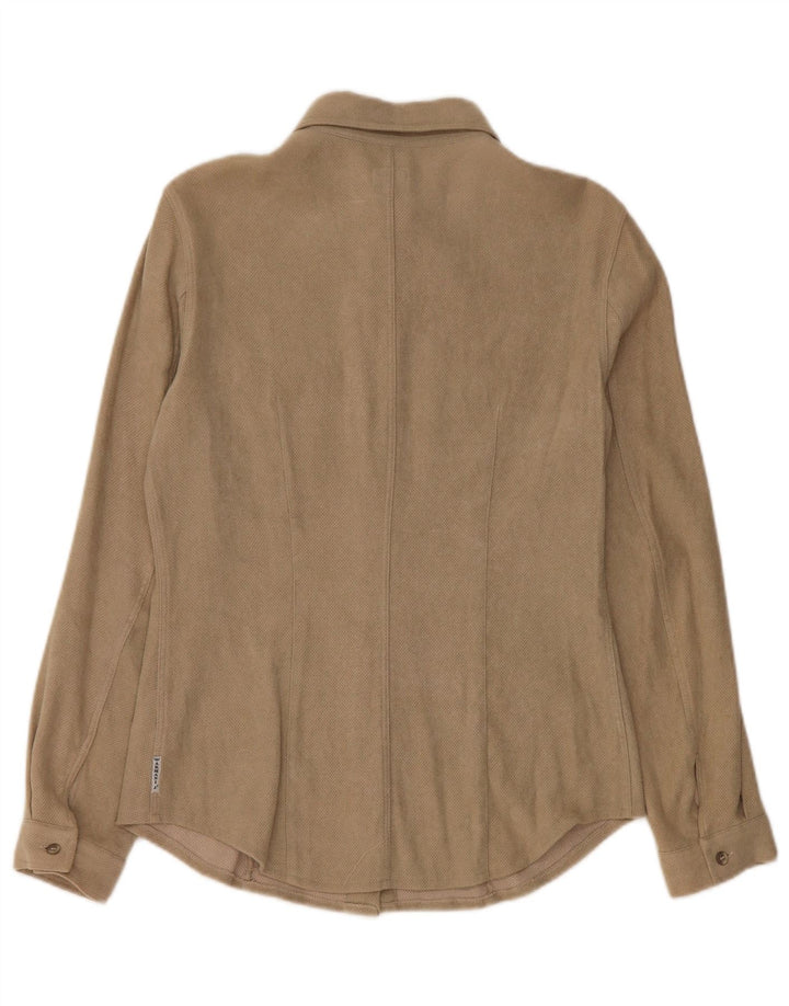 Armani Jeans Γυναικείο πουκάμισο UK 10 Small Beige Viscose