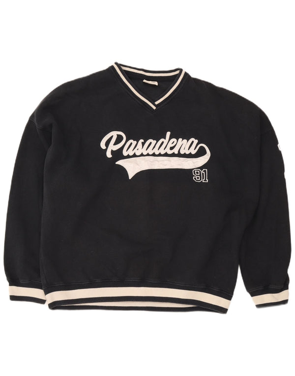 Pull & Bear Ανδρικό φούτερ Pasadena Jumper Large Navy Blue Colourblock