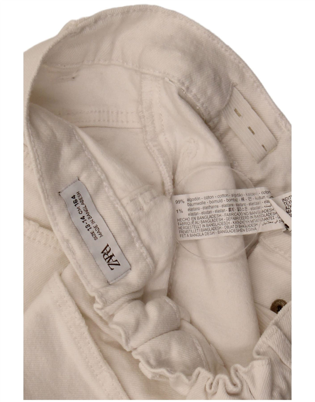 Τζιν σορτς ZARA για κορίτσια 13-14 ετών W27 Λευκό βαμβακερό