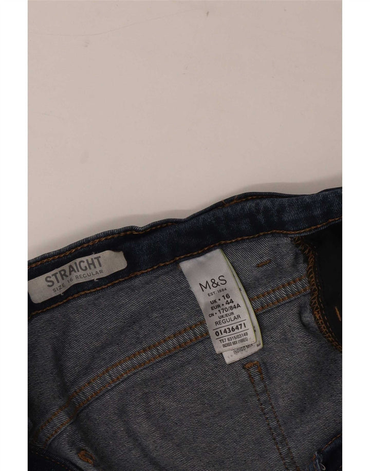 Marks & Spencer Γυναικεία κανονικά ίσια τζιν UK 16 Large W34 L28 Navy Blue