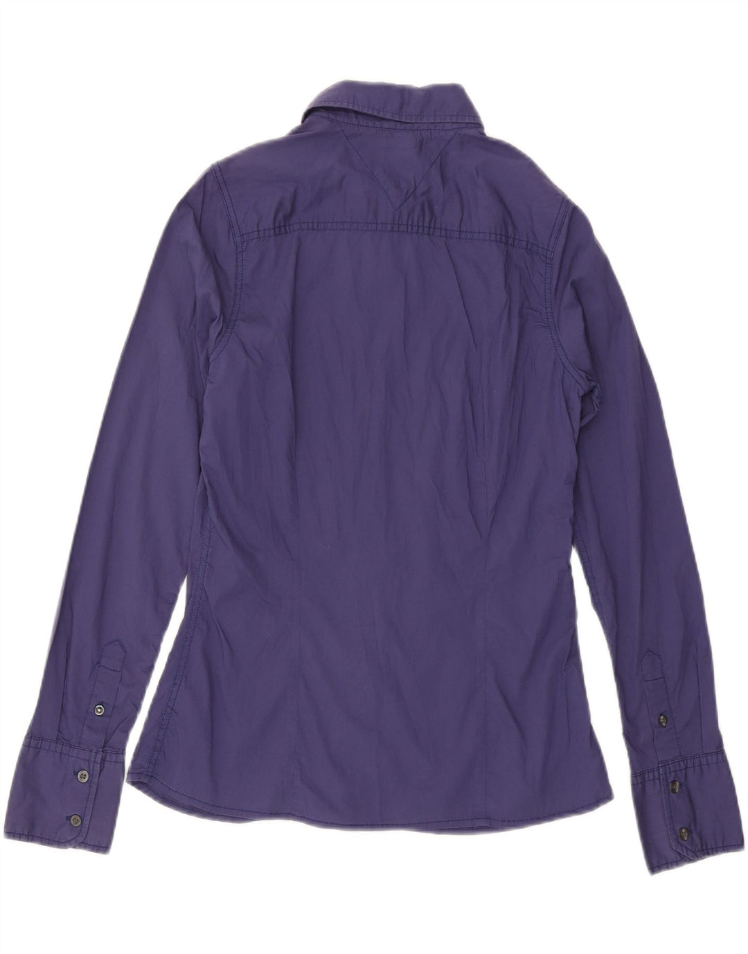 Γυναικείο πουκάμισο TOMMY HILFIGER UK 14 Large Navy Blue από βαμβάκι