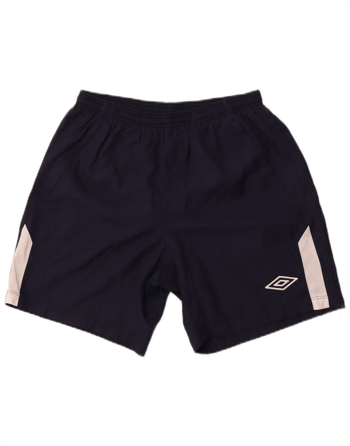 UMBRO Mens Sport Shorts Large  Navy Blue Colourblock Polyester