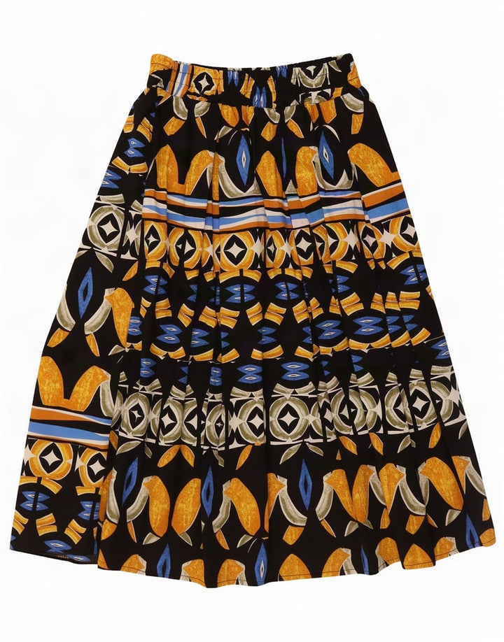 Vintage Γυναικεία αφηρημένη φούστα με μοτίβο μεσαία W28 Πολύχρωμη