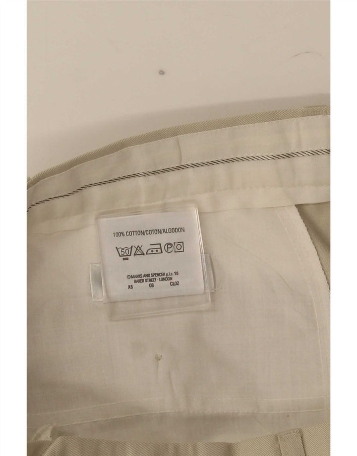 Marks & Spencer Ανδρικό παντελόνι με καρφίτσα W34 L29 Γκρι βαμβακερό
