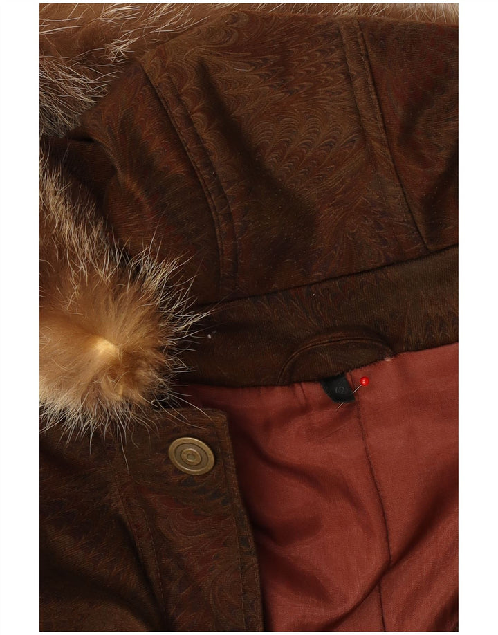 Vintage Γυναικείο παλτό με κουκούλα Oversized Windbreaker EU 42 Μεγάλο Καφέ