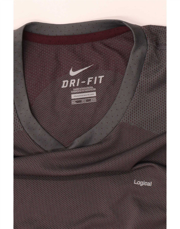 Ανδρικό μπλουζάκι Nike 3/4 μανίκι 2XL σε γκρι χρώμα