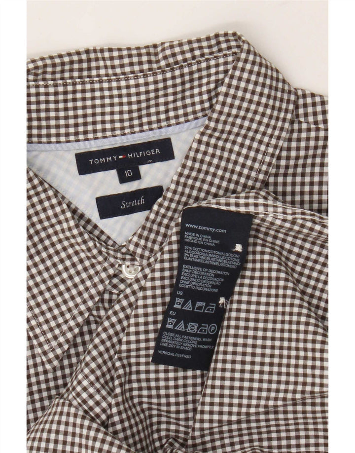 Tommy Hilfiger Γυναικείο Stretch Πουκάμισο US 10 μεγάλο μαύρο βαμβακερό Gingham