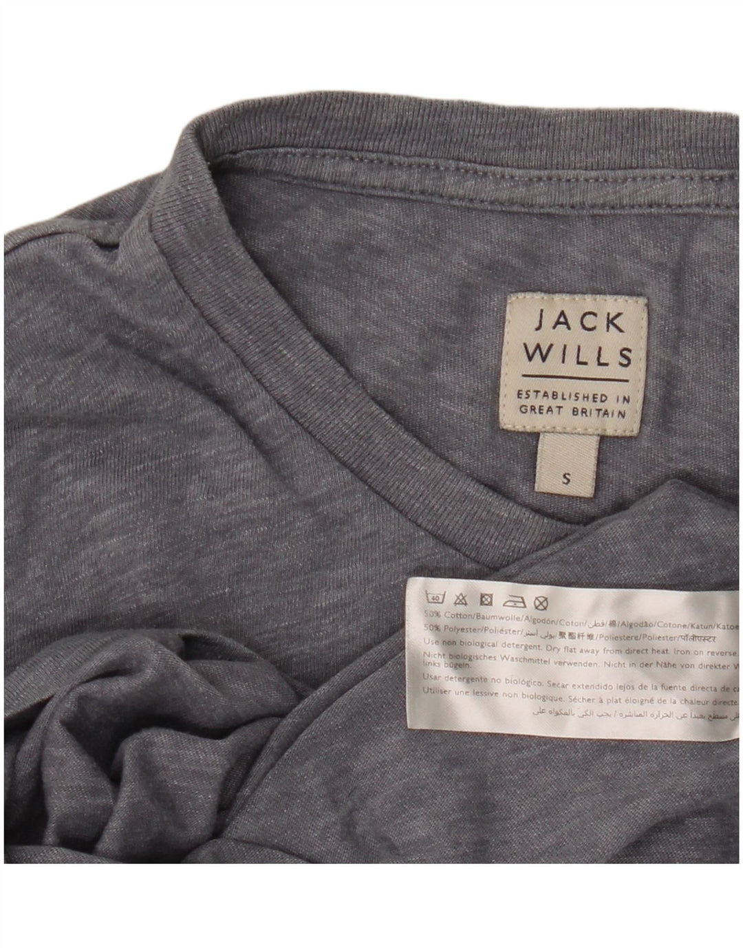 Ανδρικό μπλουζάκι Jack Wills Μπλουζάκι από βαμβακερό μικρό γκρι χρώμα