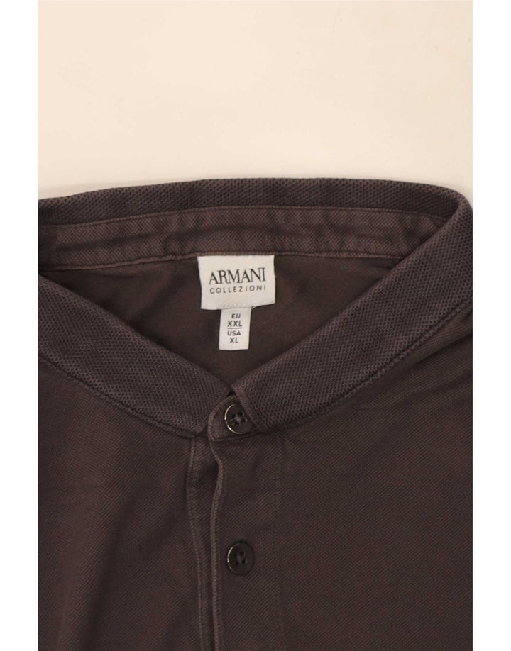Armani Ανδρικό Πόλο Μπλουζάκι XL Γκρι βαμβακερό