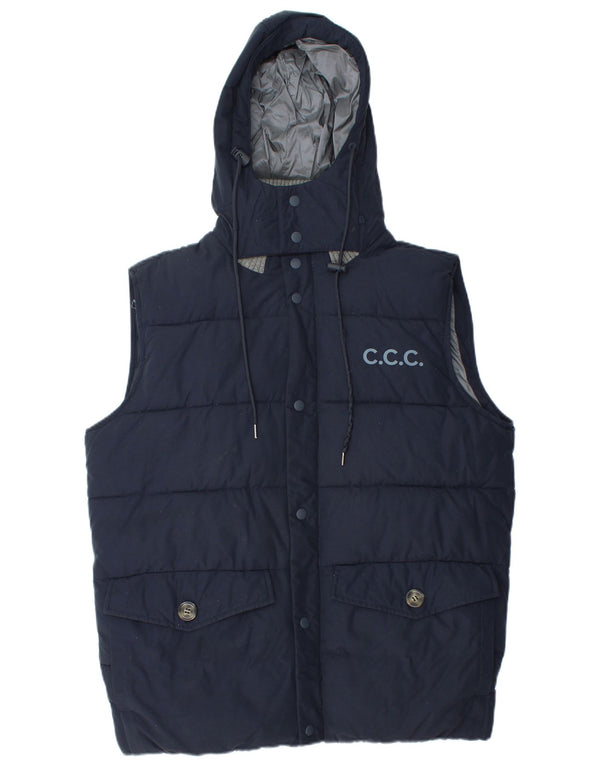 Ανδρικά ρούχα Crew με κουκούλα με επένδυση Gilet UK 38 Medium Navy Blue Cotton