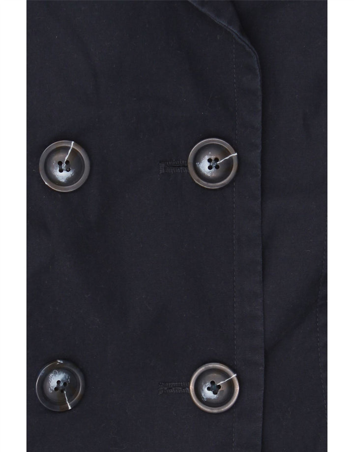 Marks & Spencer Γυναικείο παλτό μπιζελιού UK 10 Small Navy Blue Cotton
