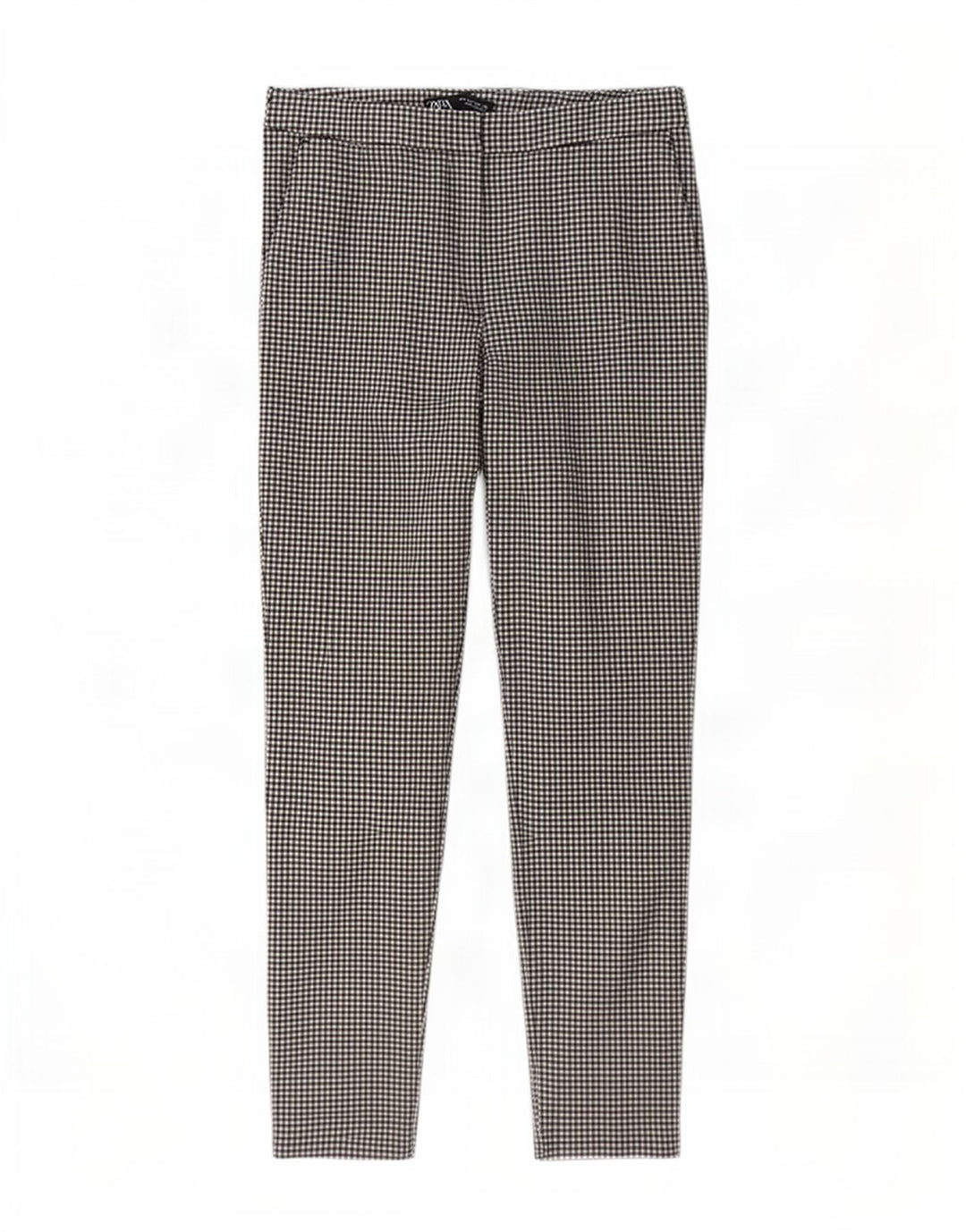 Zara Γυναικείο Slim παντελόνι Chino μεγάλο W30 L27 Γκρι Gingham