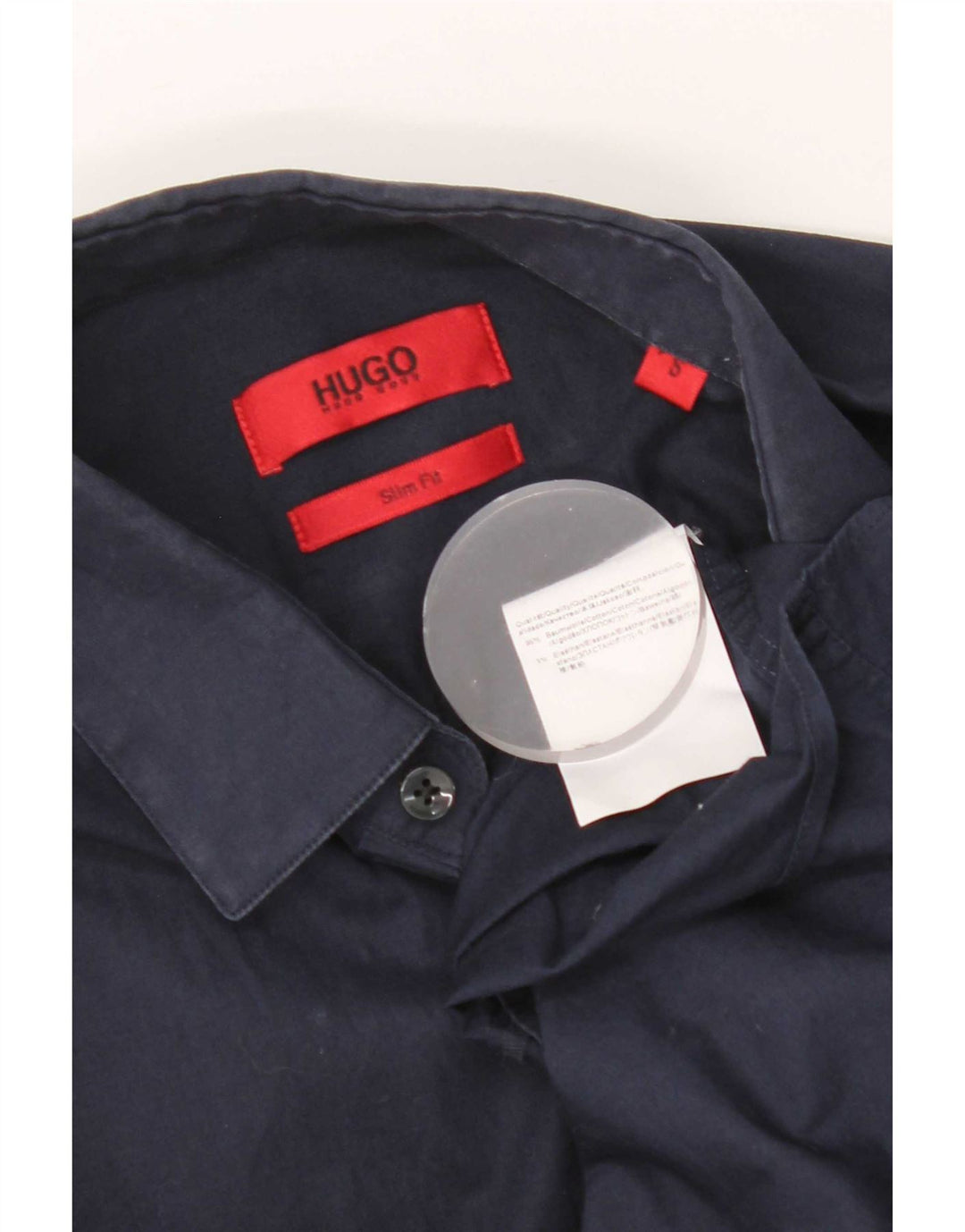 Ανδρικό πουκάμισο Hugo Boss Slim Fit Μικρό μπλε ναυτικό βαμβακερό