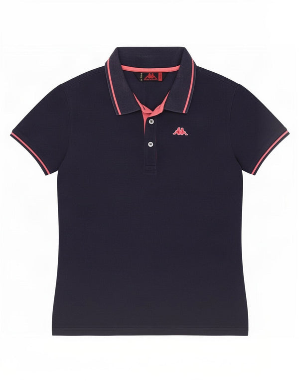 Kappa γυναικείο μπλουζάκι πόλο UK 14 Large Navy Blue από βαμβάκι