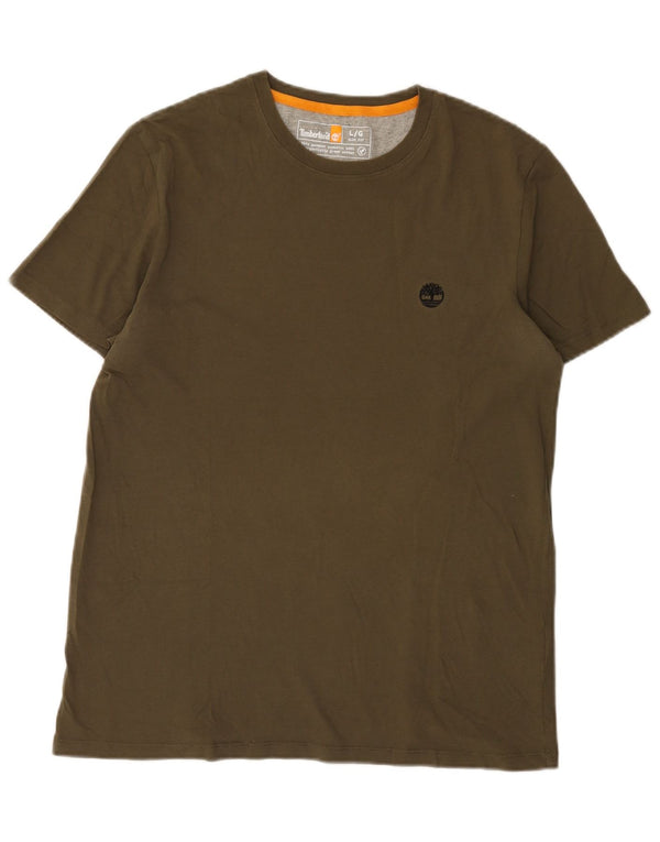 Ανδρικό T-Shirt Timberland Slim Fit Top μεγάλο χακί βαμβακερό