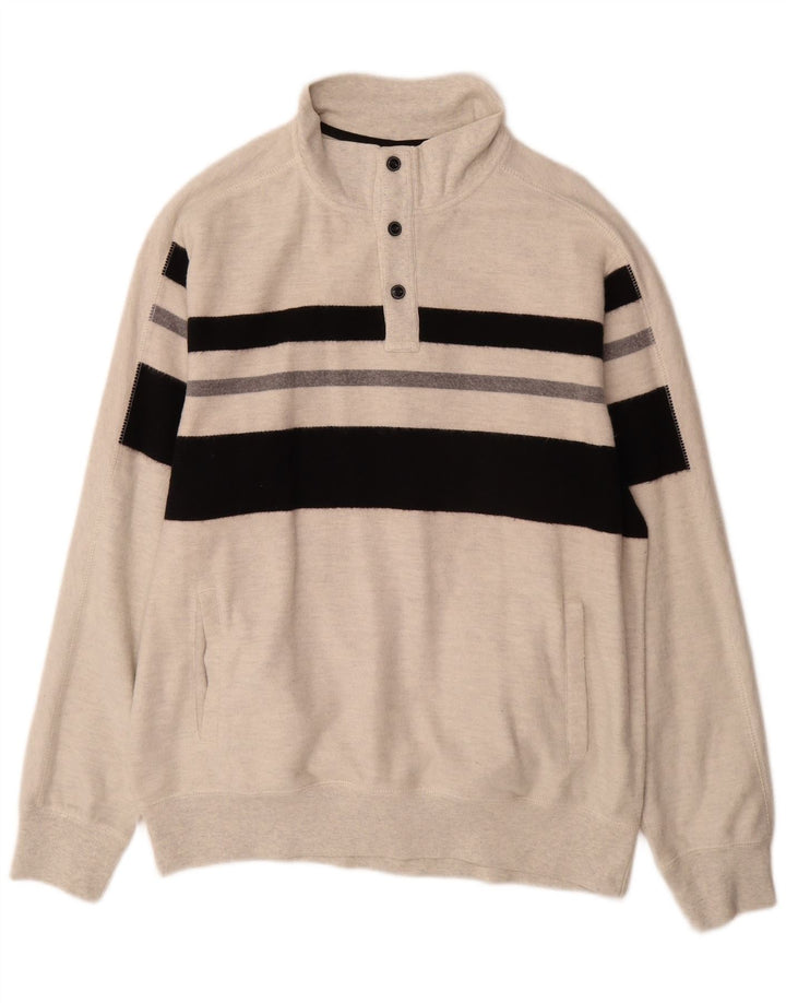 Chaps Ανδρικό φούτερ με λαιμόκοψη Jumper XL Γκρι χρώματος βαμβακερό