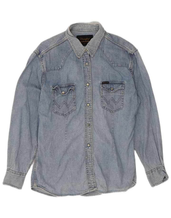 Wrangler Γυναικείο τζιν πουκάμισο UK 14 μεγάλο μπλε