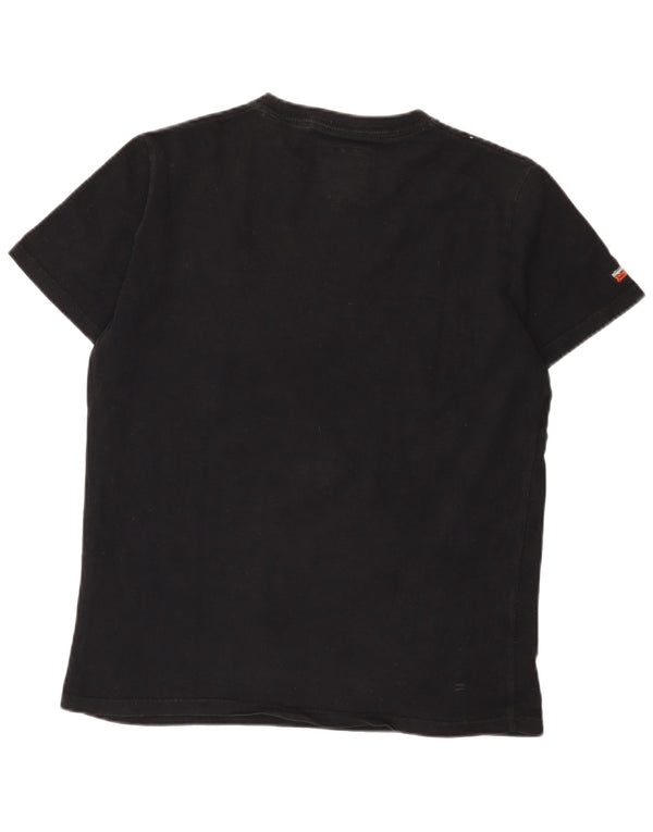 Γυναικείο γραφικό μπλουζάκι Superdry Top UK 16 μεγάλο μαύρο βαμβακερό