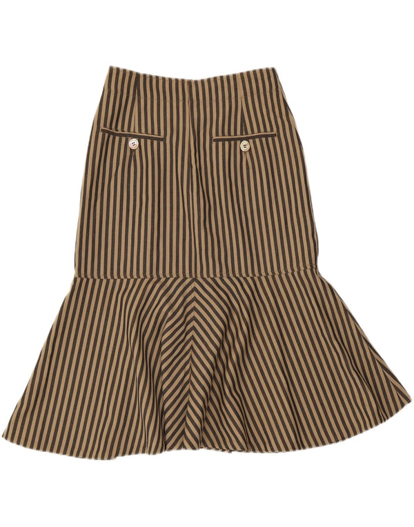 Segno Γυναικεία Τρομπέτα Φούστα UK 14 Medium W28 Καφέ ριγέ