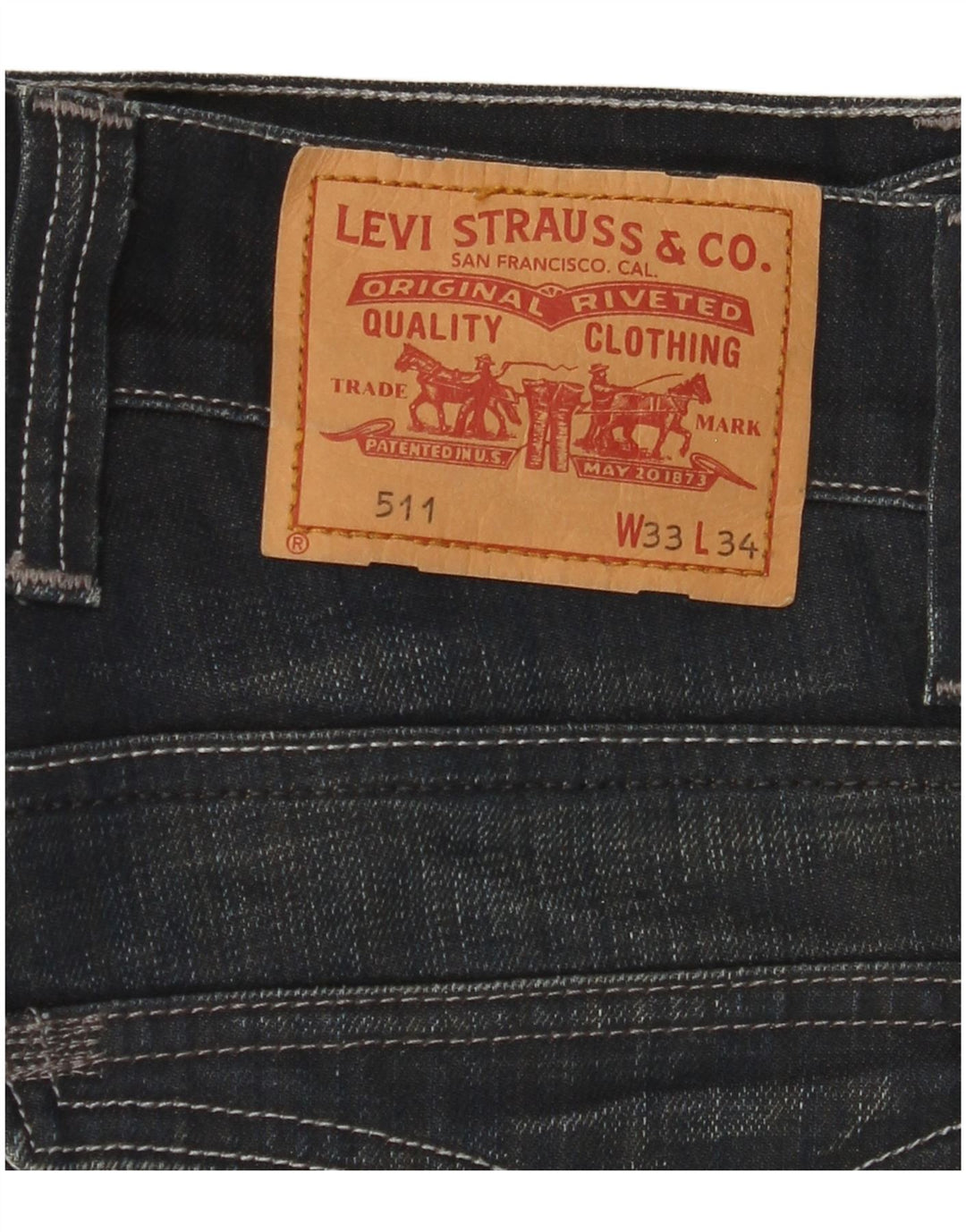 LEVI'S Ανδρικό 511 Slim Jeans W33 L34 Navy Blue Cotton