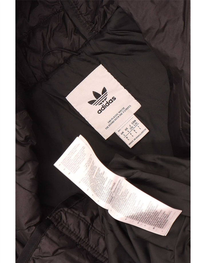 Ανδρικό μπουφάν με κουκούλα Adidas UK 40 μεγάλο μαύρο πολυαμίδιο