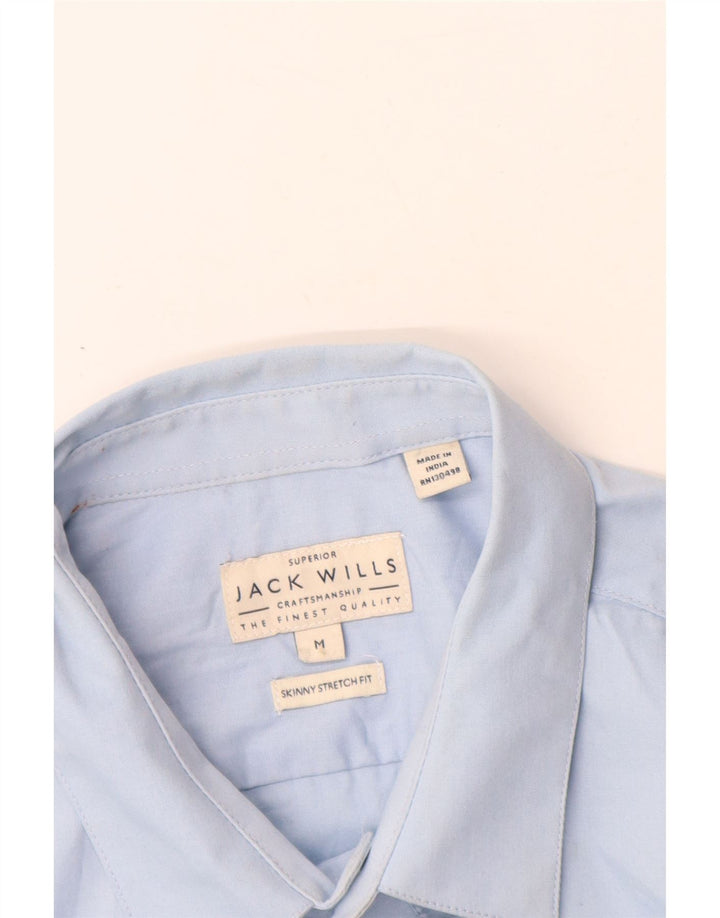 JACK WILLS Ανδρικό Skinny Fit πουκάμισο Μεσαίο Μπλε Βαμβακερό
