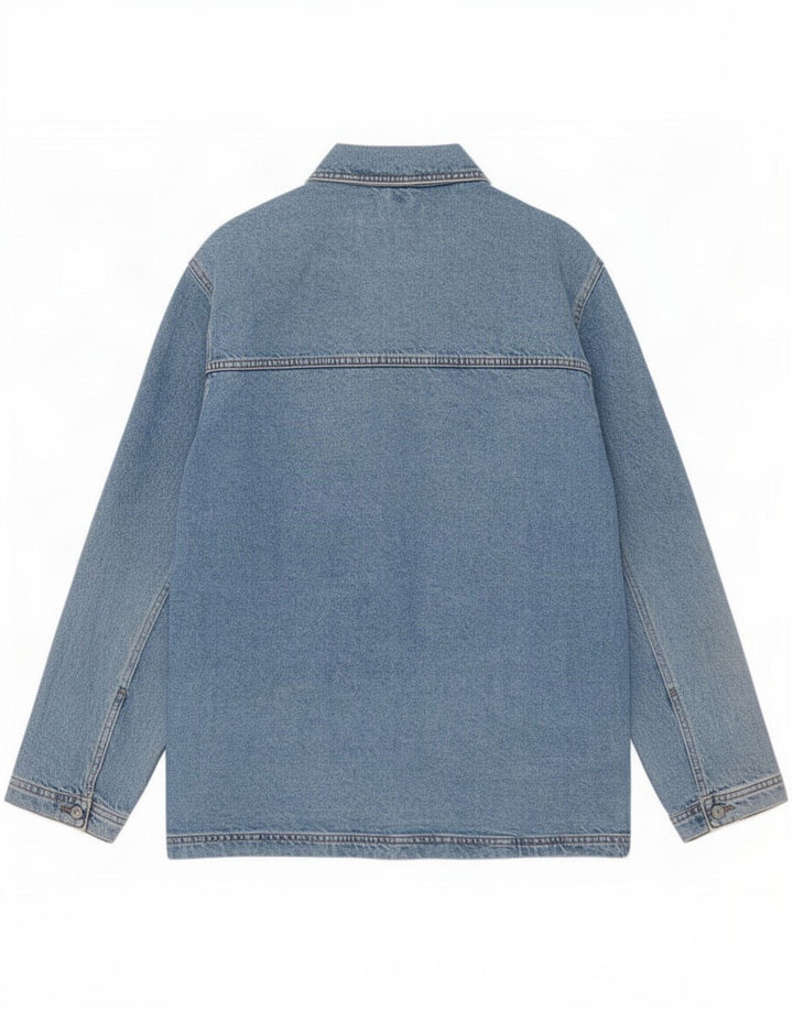 Topshop Γυναικείο Τζιν Μπουφάν UK 10 Small Blue Cotton