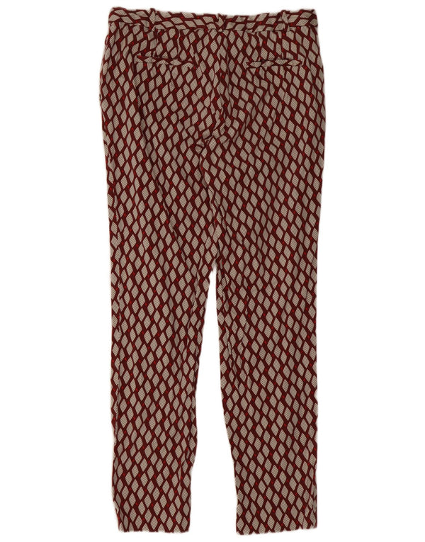 Zara Γυναικείο Slim παντελόνι Chino EU 38 Small W28 L26 Βουργουνδί γεωμετρικό