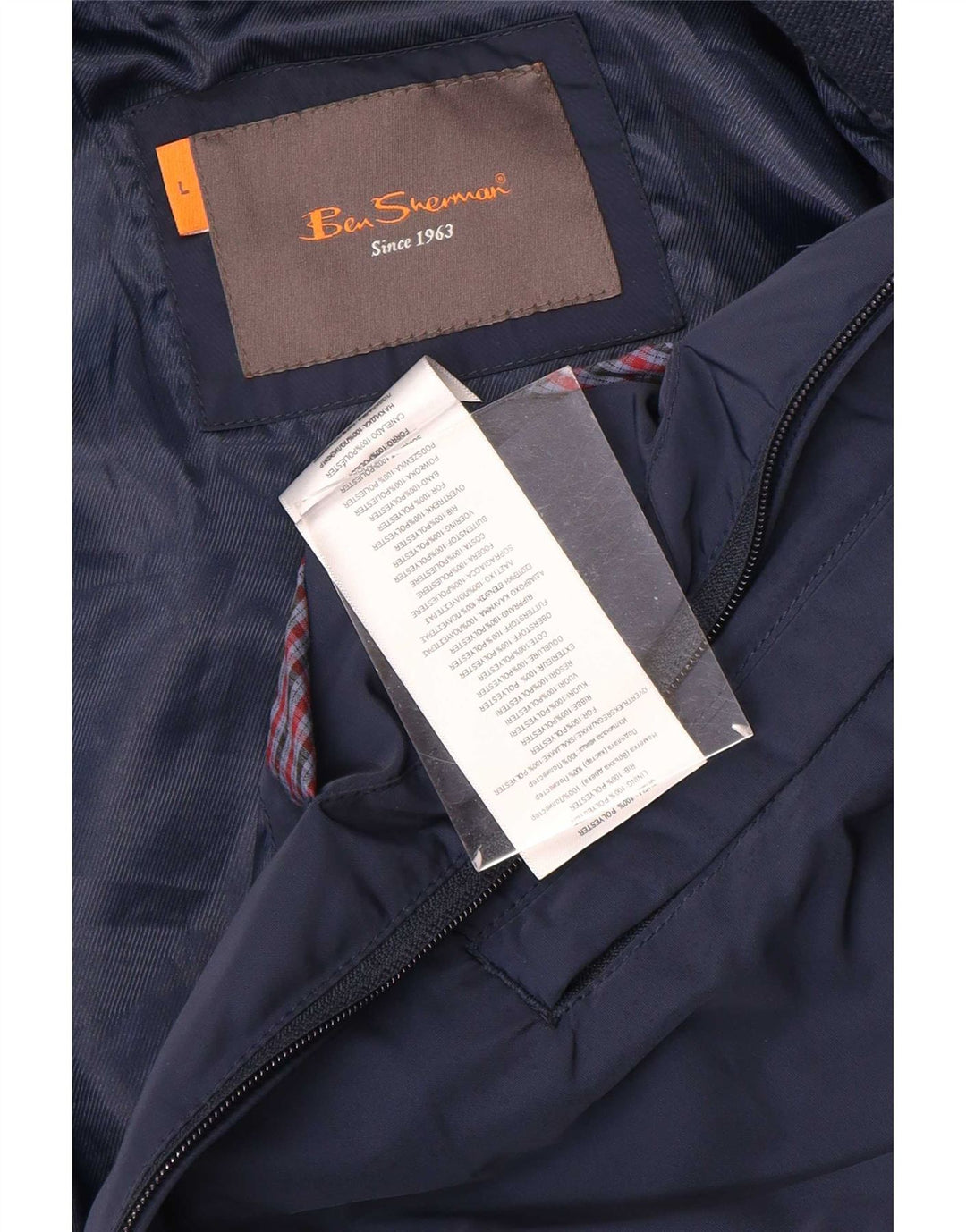Ben Sherman Ανδρικό Bomber Jacket UK 40 Large Navy Blue Polyester