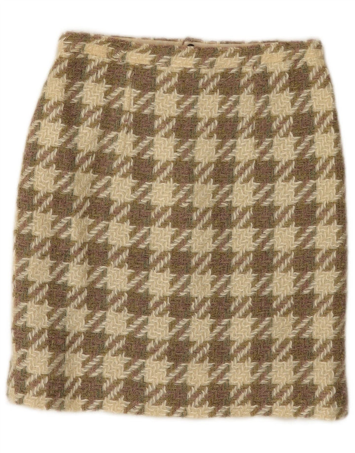 Vintage γυναικεία πλεκτή φούστα W26 Small Brown Houndstooth