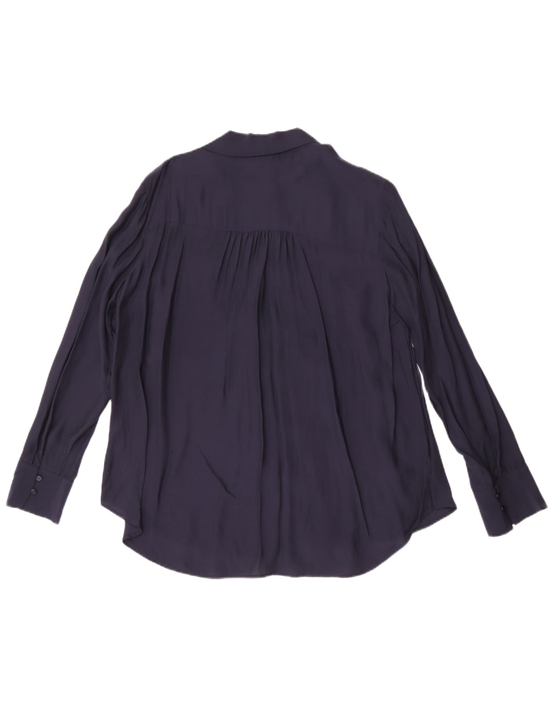 Massimo Dutti Γυναικείο παπιγιόν Μπλούζα EU 42 Large Navy Blue Viscose