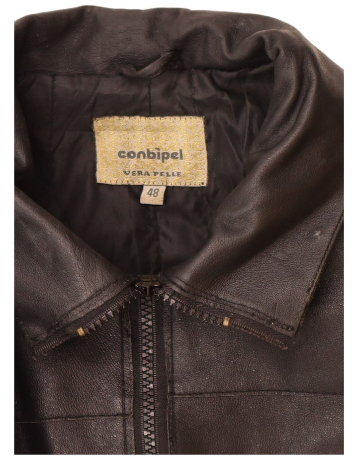 CONBIPEL Γυναικείο Δερμάτινο Παλτό IT 48 XL Μαύρο Δερμάτινο