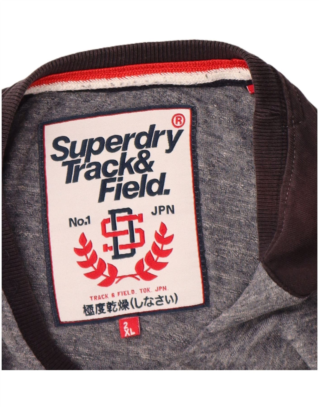 SUPERDRY Ανδρικό γραφικό μακρυμάνικο 2XL γκρι βαμβακερό μπλοκ