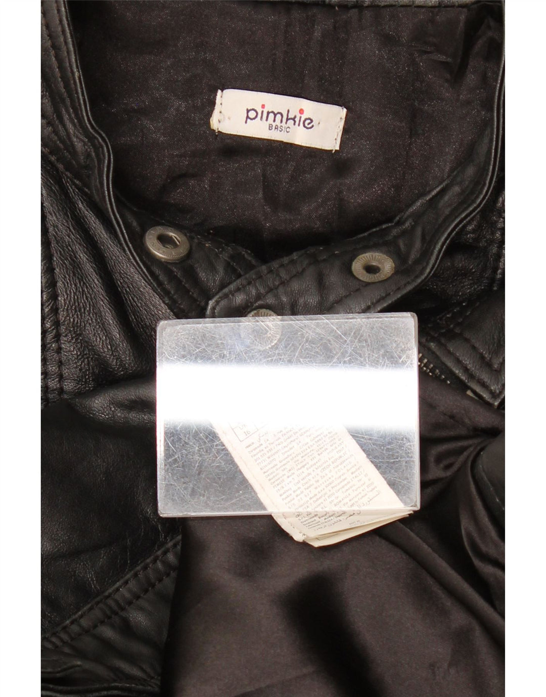 PIMKIE Γυναικείο Basic Leather Racer Jacket UK 16 Large Black Leather
