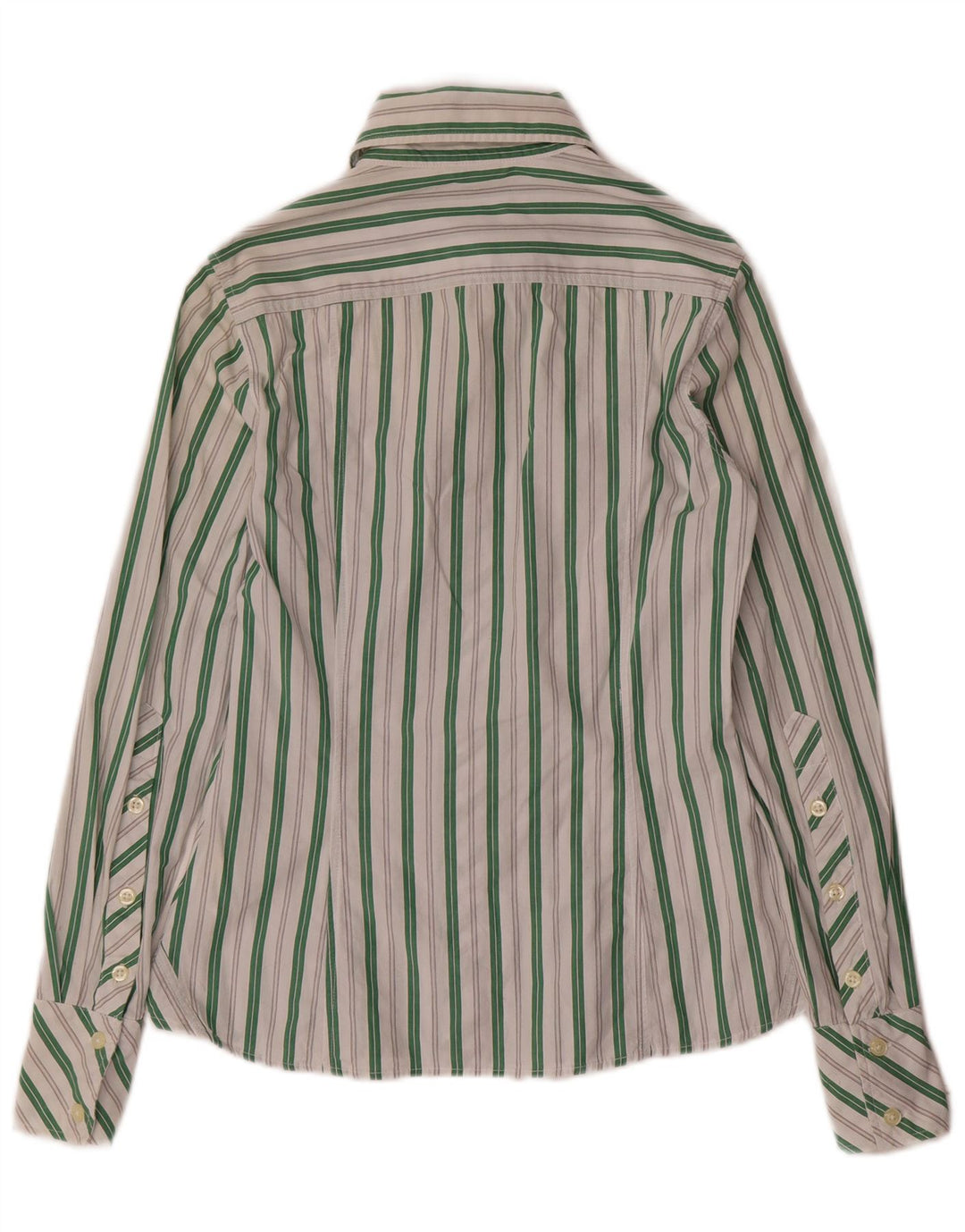 Γυναικείο πουκάμισο Benetton UK 6 XS Λευκό βαμβακερό ριγέ