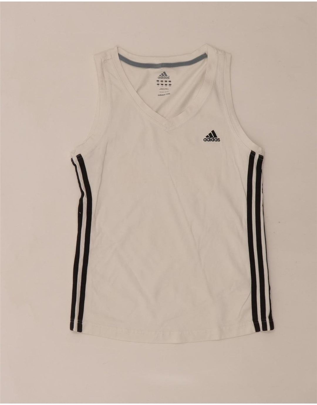 Adidas Γυναικείο γιλέκο τοπ UK 14 Μεσαίο λευκό βαμβακερό