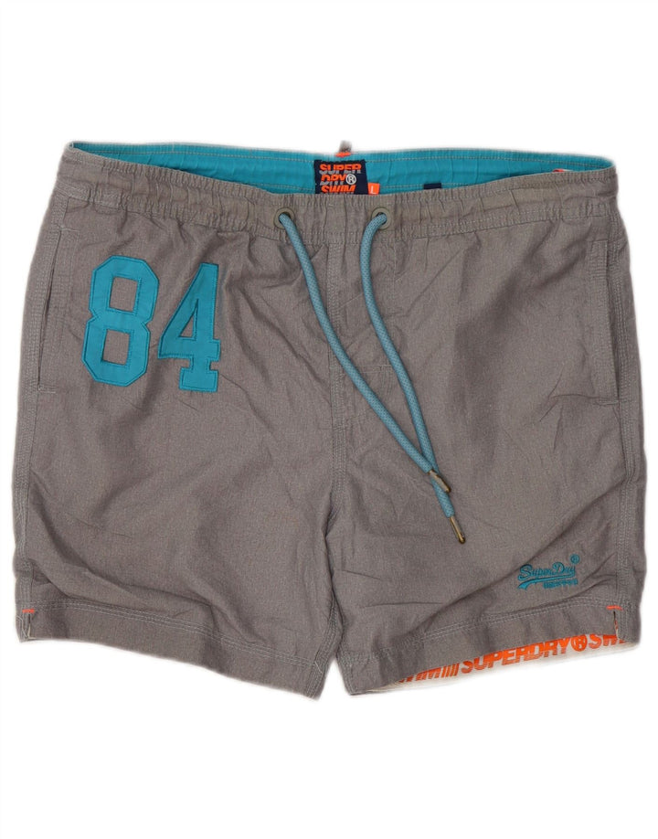 Superdry Ανδρικό γραφικό σορτς κολύμβησης μεγάλο γκρι πολυεστέρα