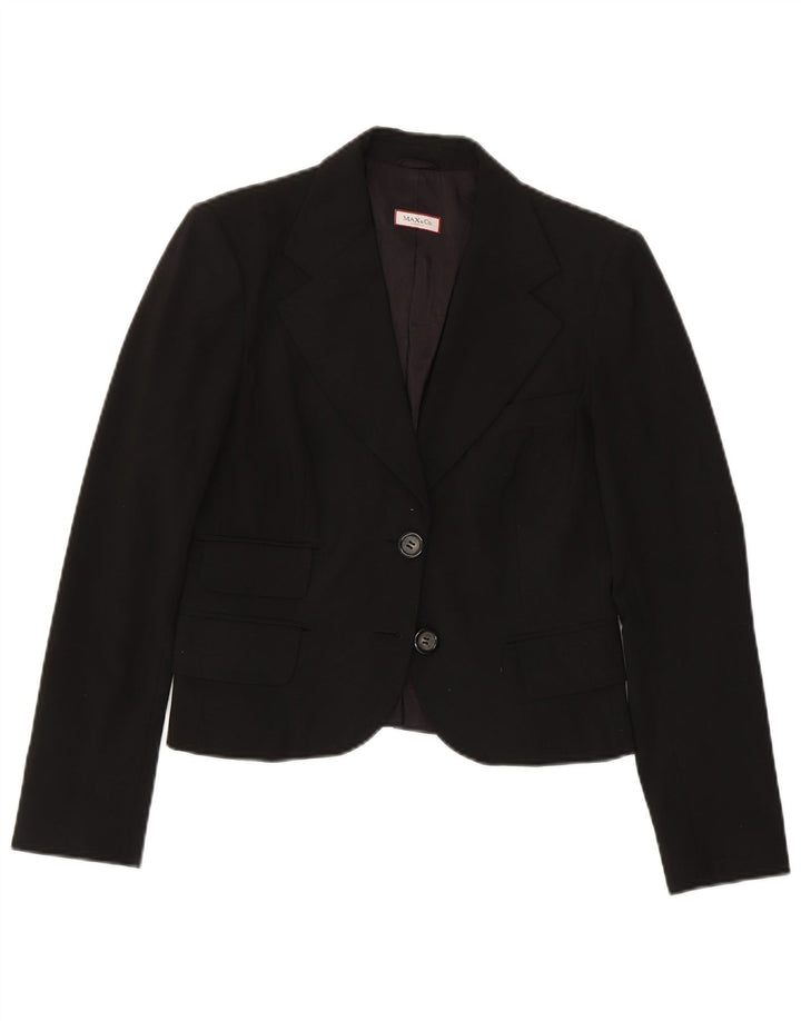 Max & Co. Γυναικείο μπουφάν σακάκι με 2 κουμπιά UK 10 Small Black Polyester