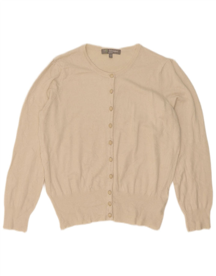 Marks & Spencer Γυναικείο Πουλόβερ Petite Cardigan UK 14 Medium Off White