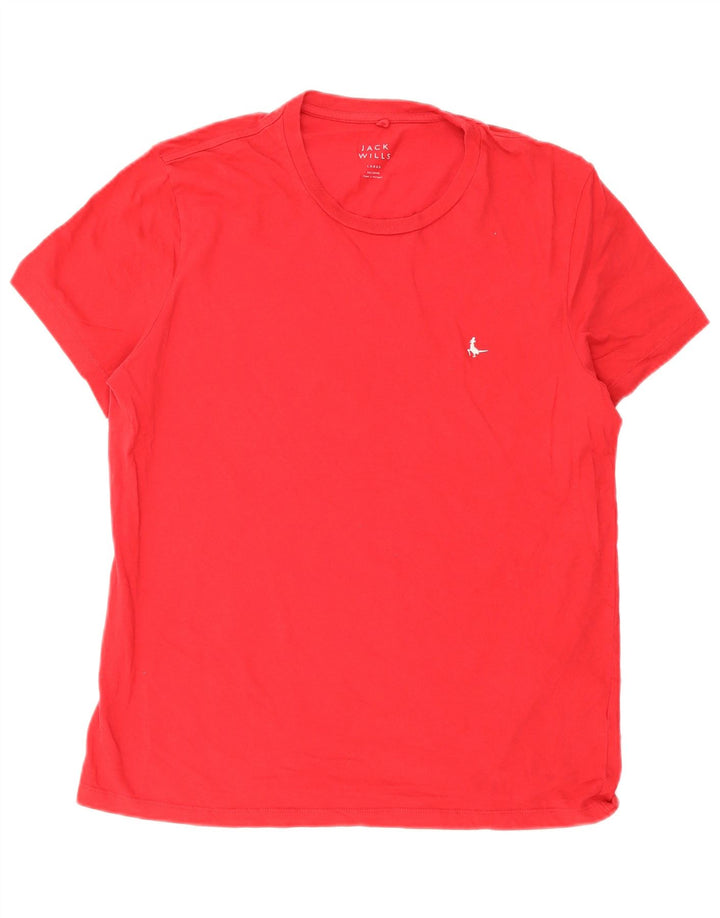 Jack Wills Ανδρικό T-Shirt Top μεγάλο κόκκινο βαμβακερό