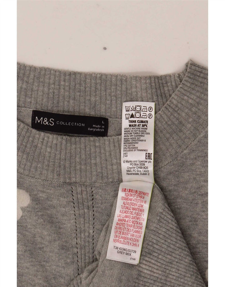 Marks & Spencer Γυναικείο Abstract Pattern πουλόβερ με λαιμόκοψη UK 16 Larg
