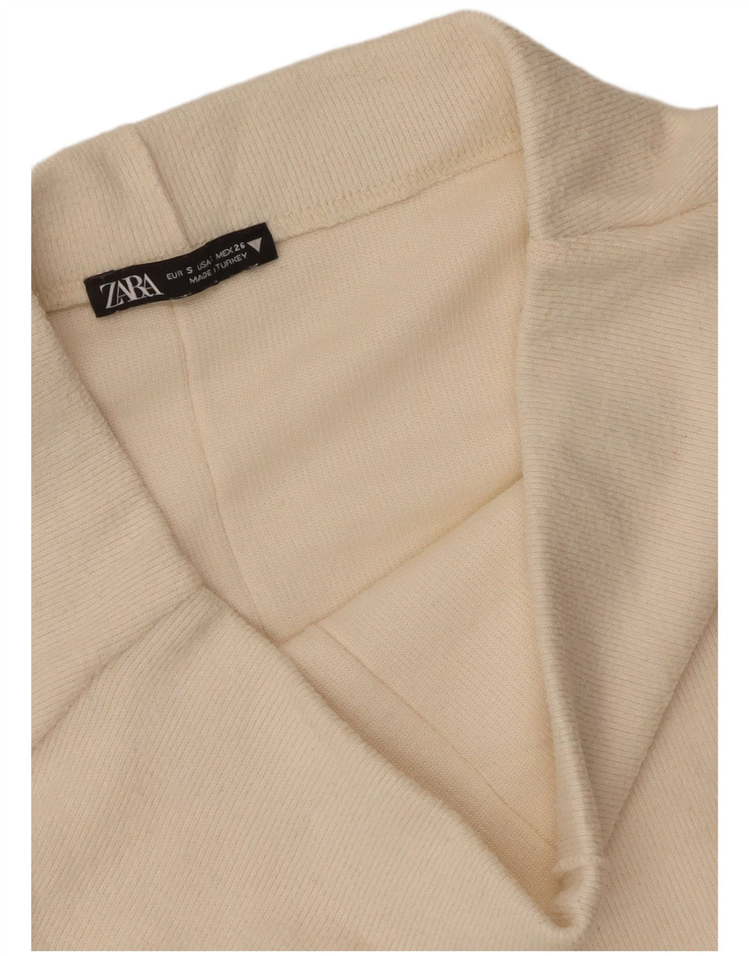 Zara Γυναικεία Πλεκτή Μίντι Φούστα Small W26 Off White