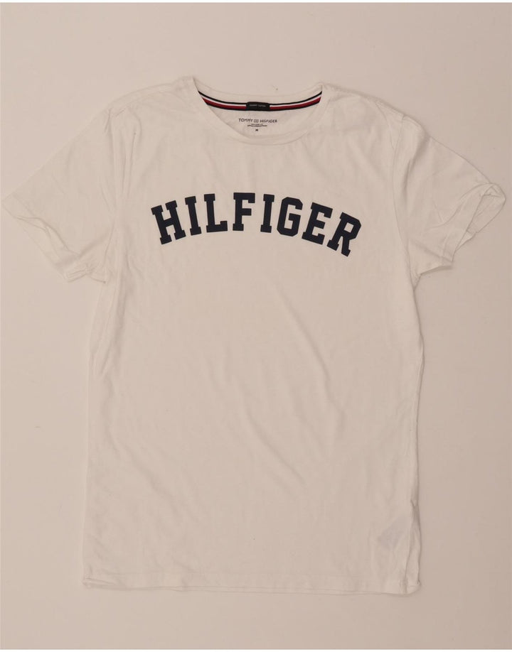 Γυναικείο γραφικό μπλουζάκι TOMMY HILFIGER Top UK 14 μεσαίο λευκό βαμβακερό