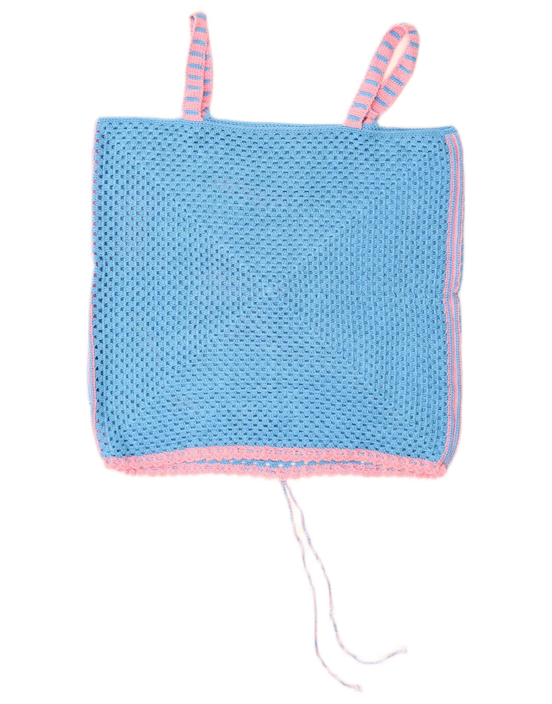 VINTAGE Γυναικείο Crochet Cami Top UK 14 Medium Blue