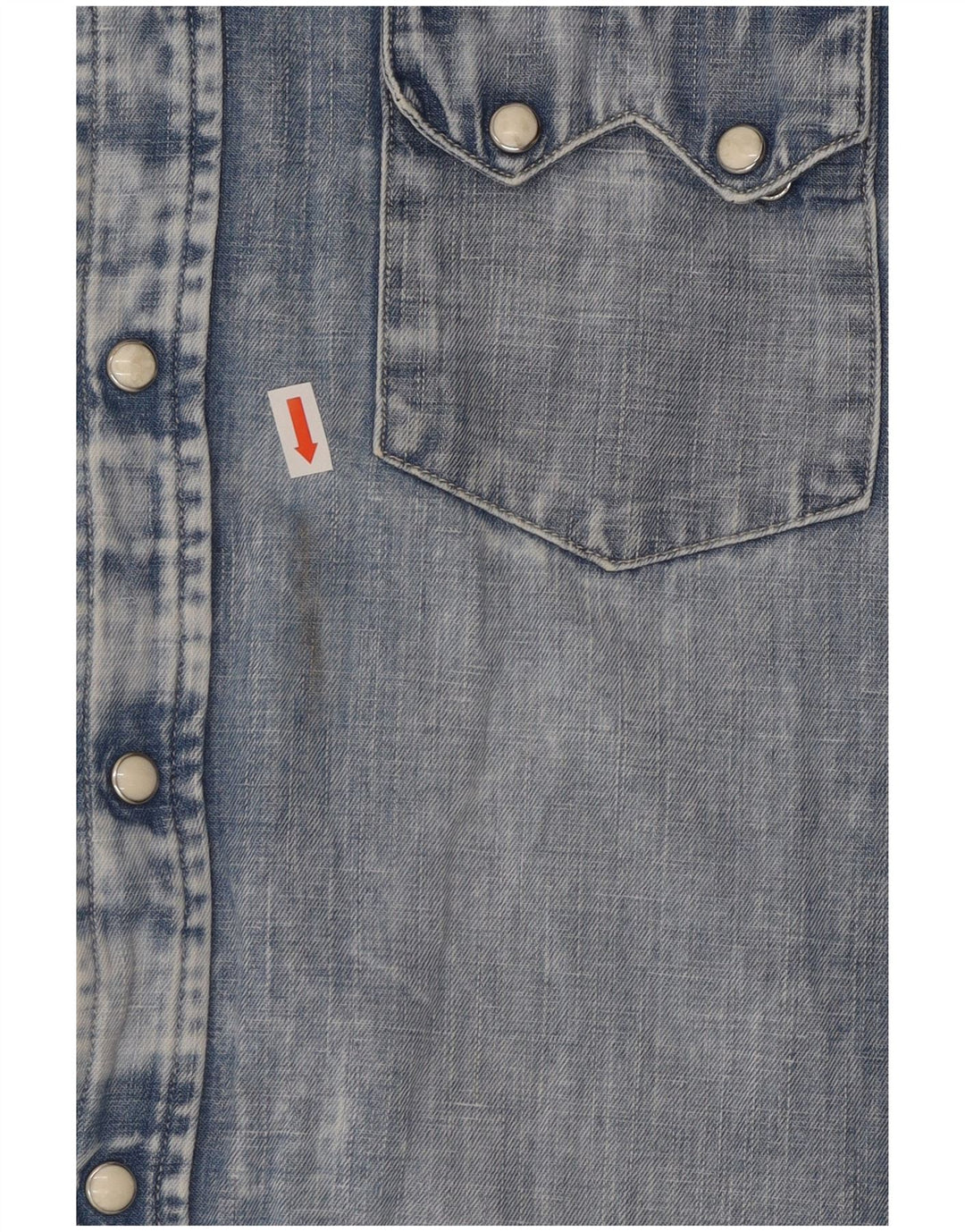 Lee Mens Acid Wash Τζιν Πουκάμισο μεγάλο μπλε βαμβακερό